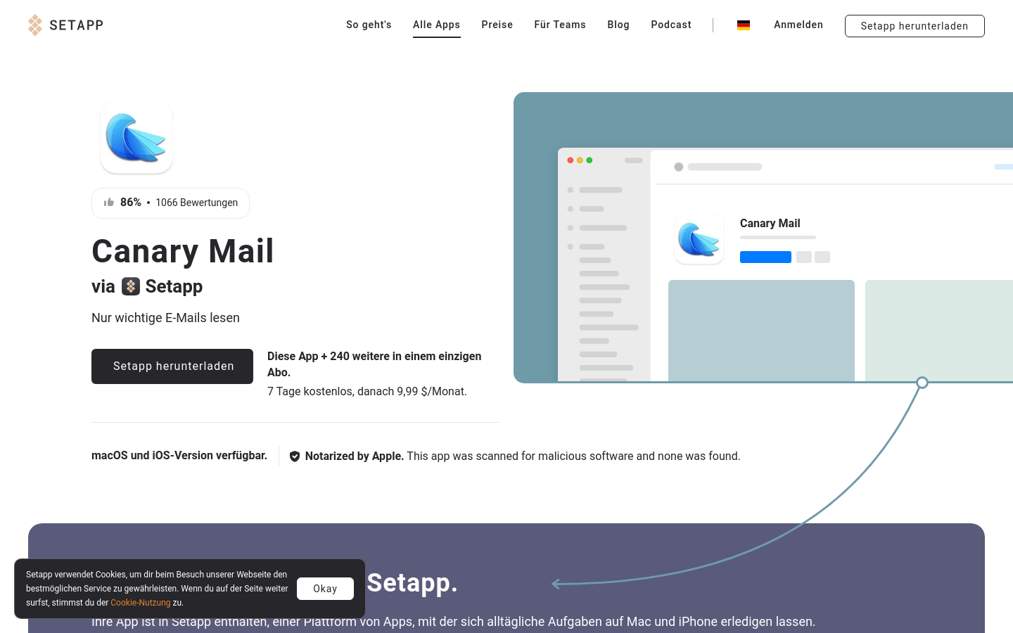 Canary Mail On Setapp