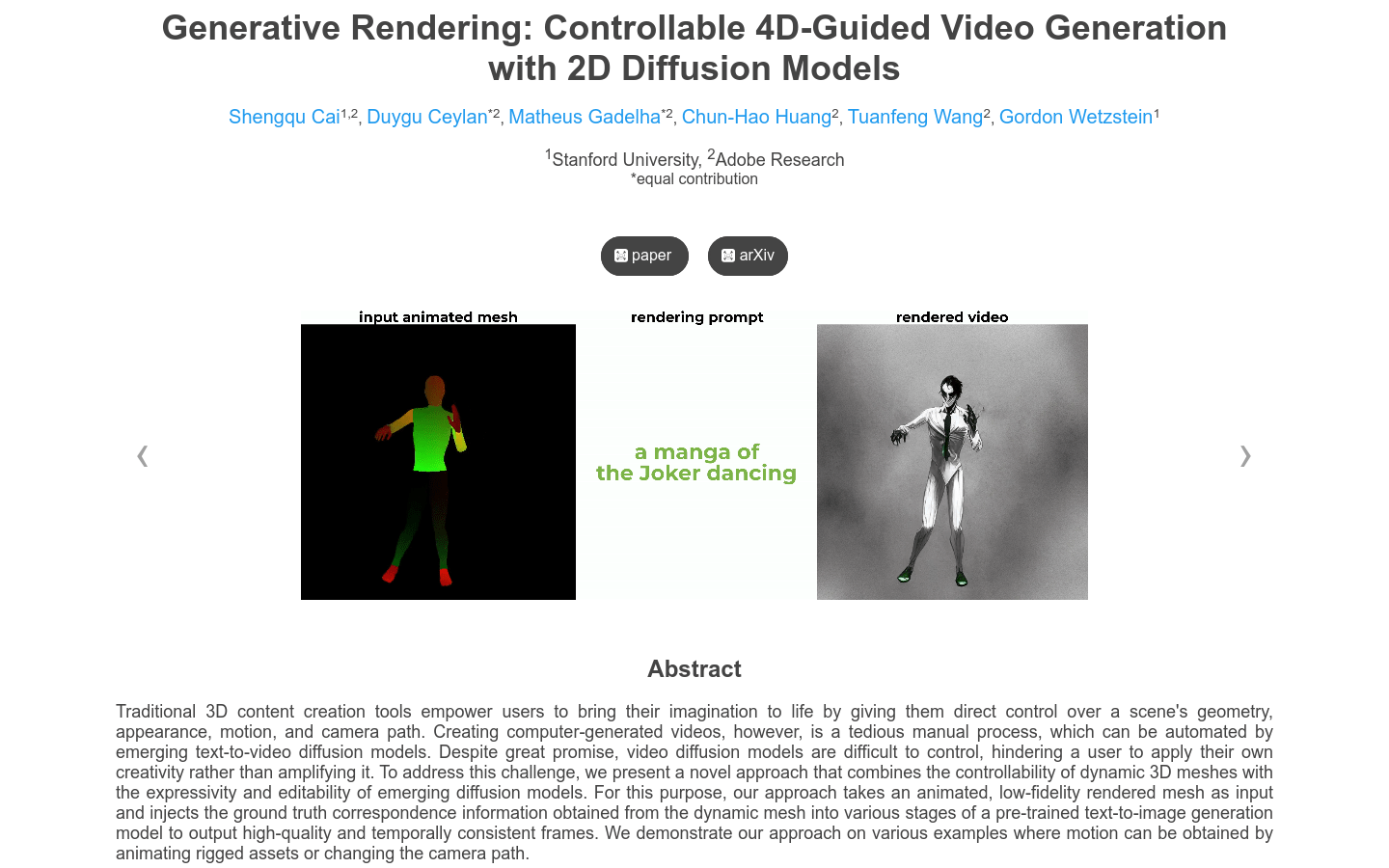 Generative Rendering: 2D Mesh