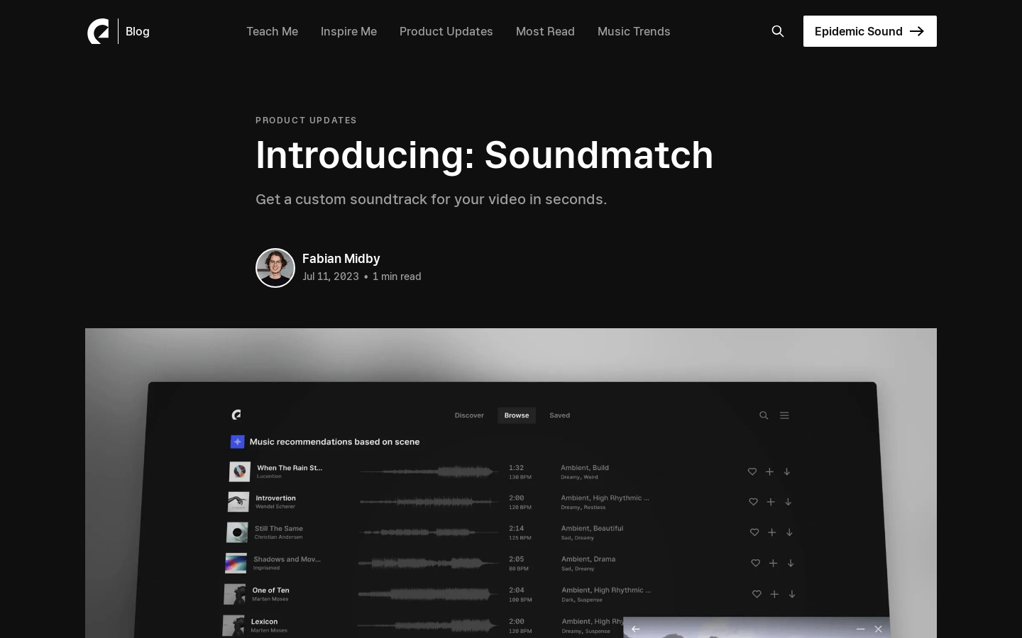 Epidemic Sound Soundmatch