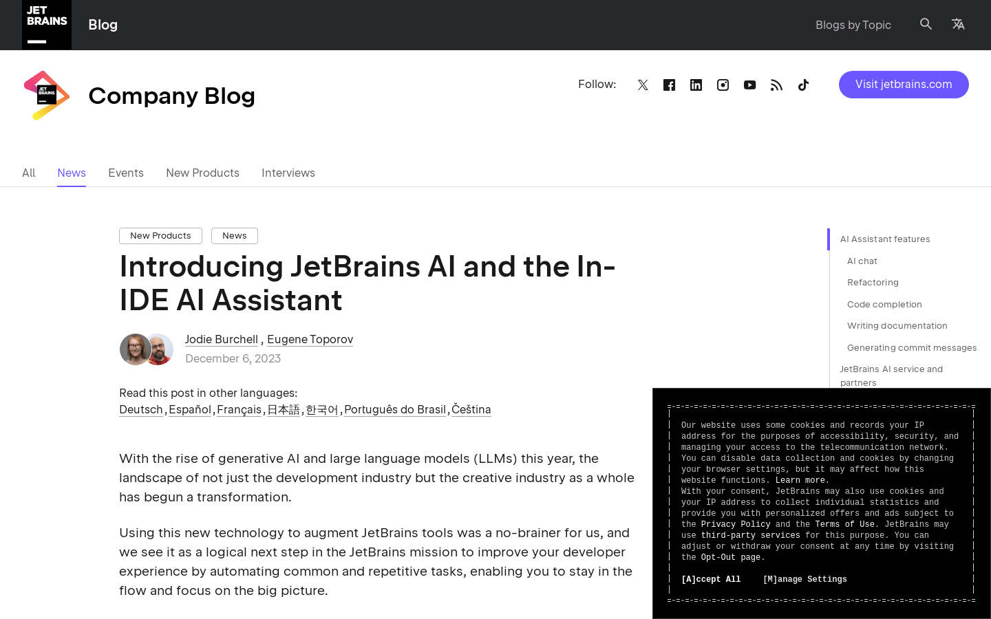 Jetbrains AI Assistant