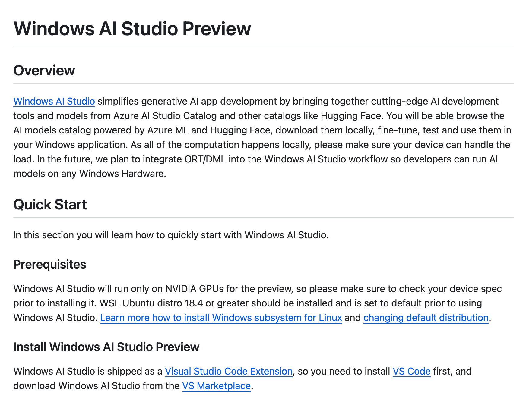 Windows AI Studio